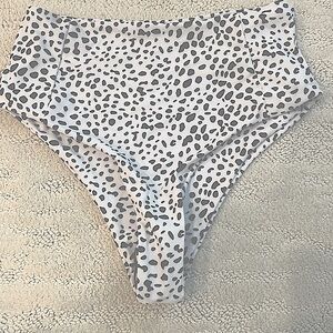 High waisted black spot bikini bottoms
